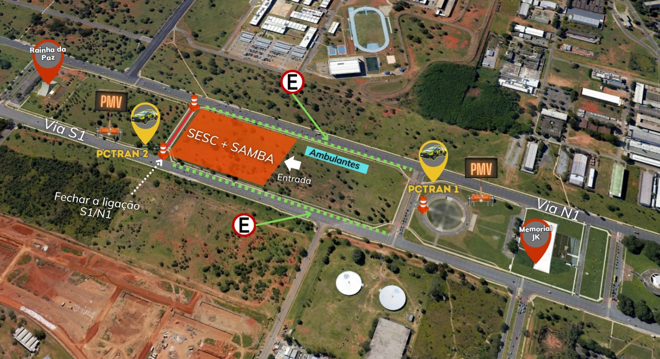 Pré-carnaval altera o trânsito do Eixo Monumental