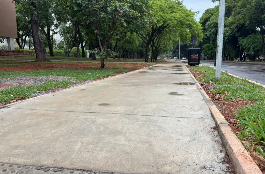 Calçadas das quadras residenciais e comerciais da Asa…